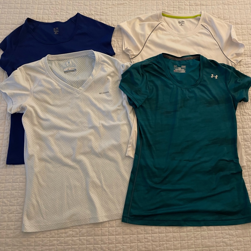 Under Armour/Champion Performance Shirts, size Sm/M- set of 4